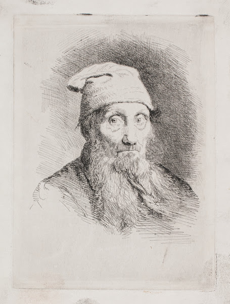En gammel mand med hue Brystbillede 1885