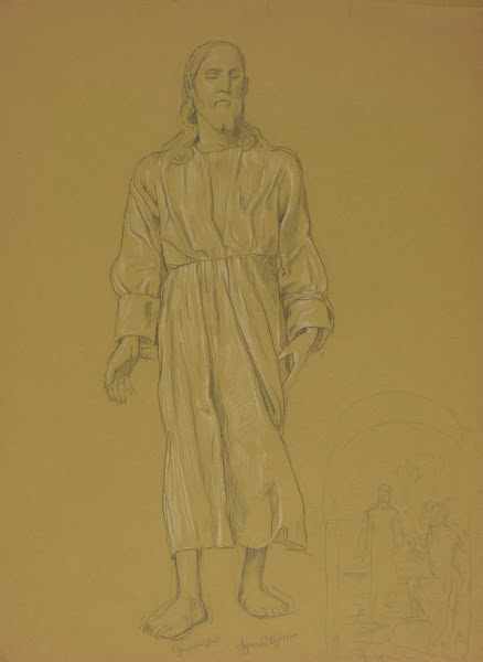 Study of the Figure of Christ next to it at the Bottom a Sketch for the Painting