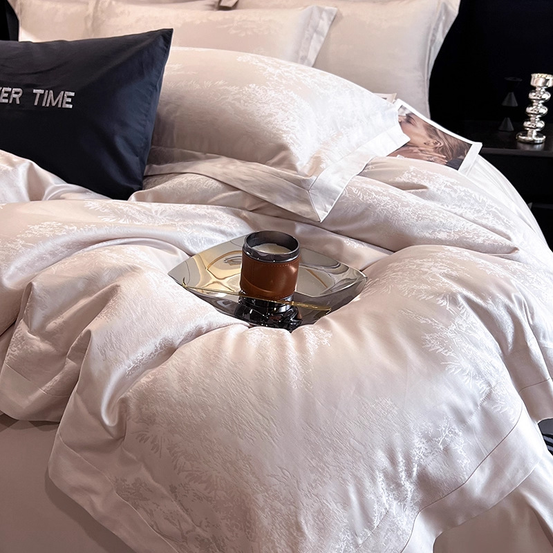 4-piece bedding set, 120 thread count cotton, jacquard weaving