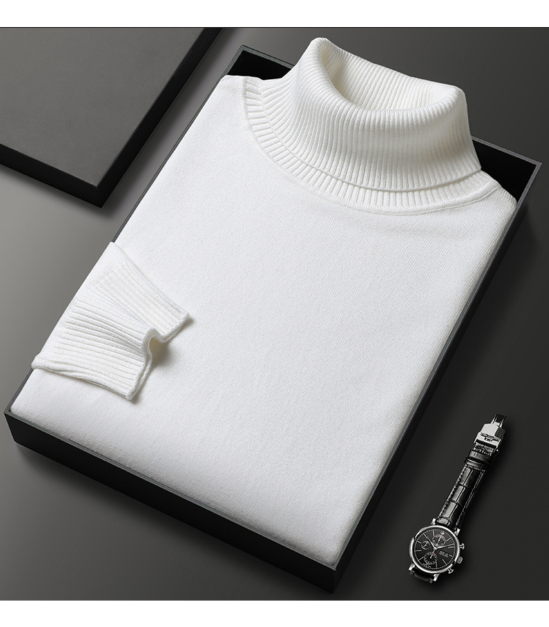 Men's wool sweater with turtleneck, soft and warm