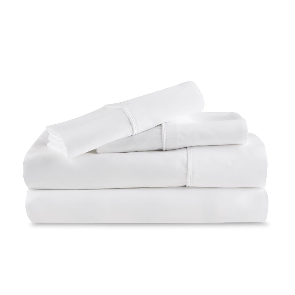 Set de sábanas queen de algodón egipcio Luxor™ de 400 hilos color blanco