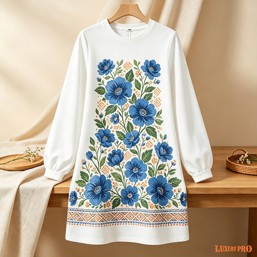 AOP MEG Long Sleeve Oversized Sweatshirt