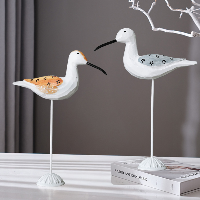 Wooden Bird Figure in Mediterranean Style