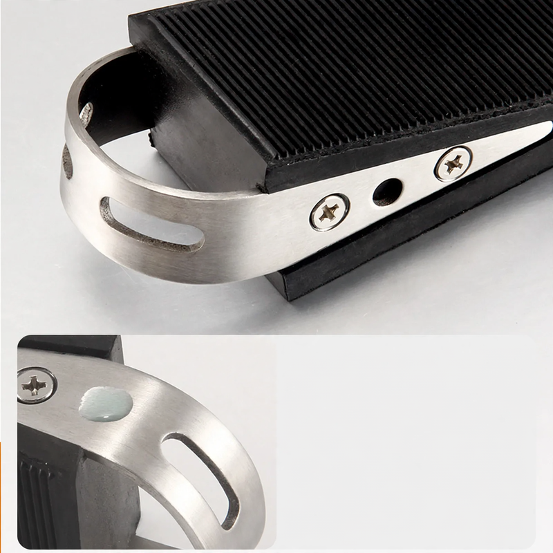 Stainless steel door stopper with rubber buffer