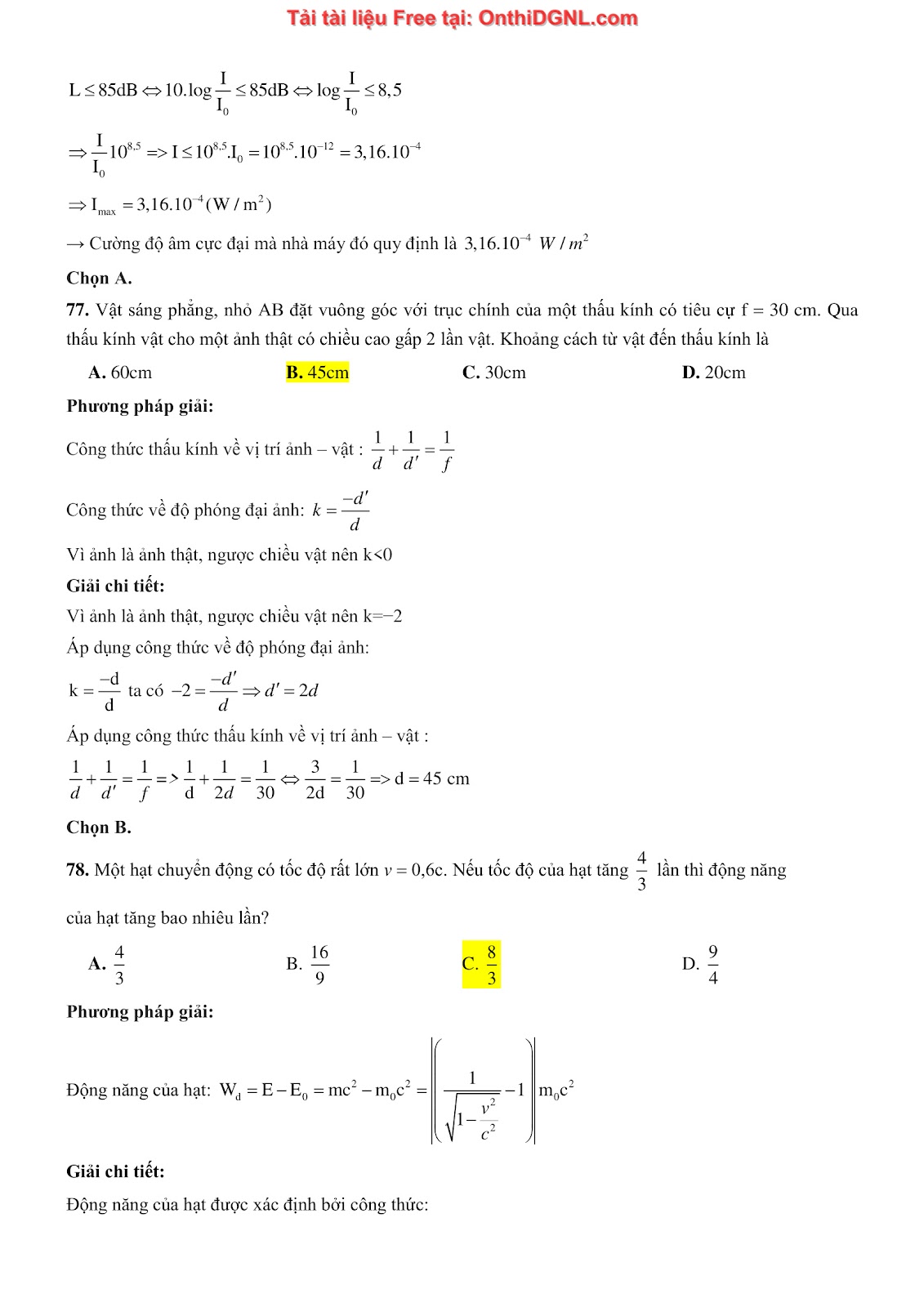 300 bài tập môn Vật Lý - Ôn thi ĐGNL ĐHQG TPHCM Phần 3
