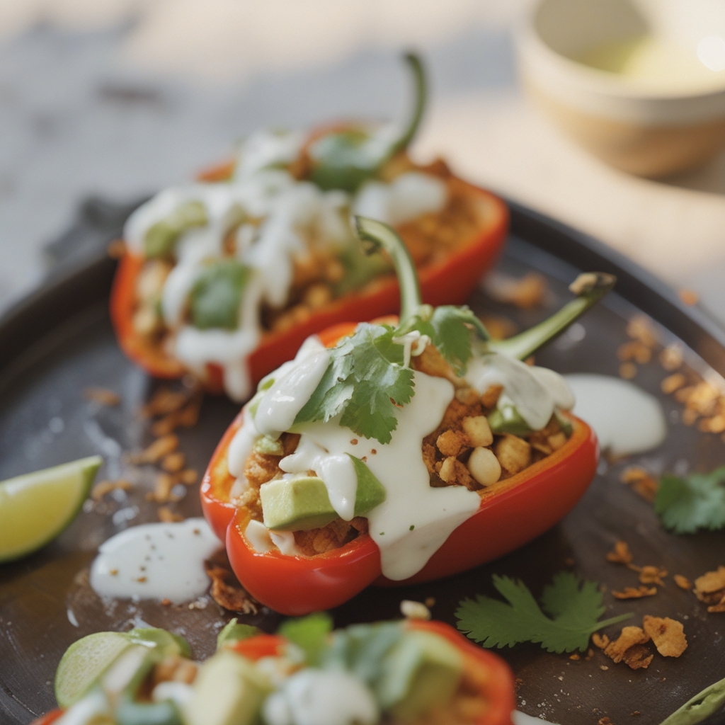 Lentil‑Quinoa Veggie Power Pepper Boats
