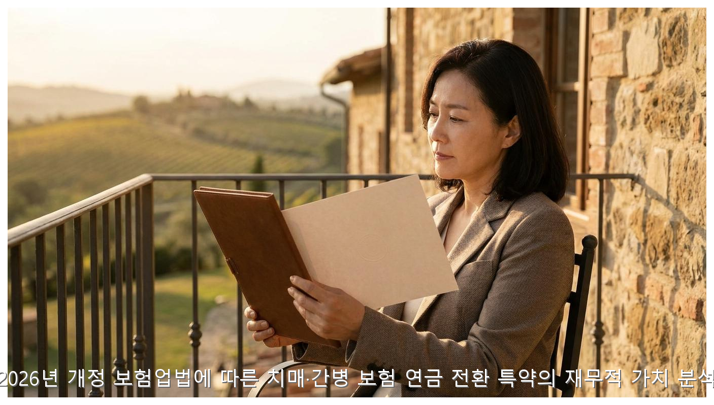 2026년 개정 보험업법에 따른 치매·간병 보험 연금 전환 특약의 재무적 가치 분석 핵심 안내 및 분석 인포그래픽 (2)
