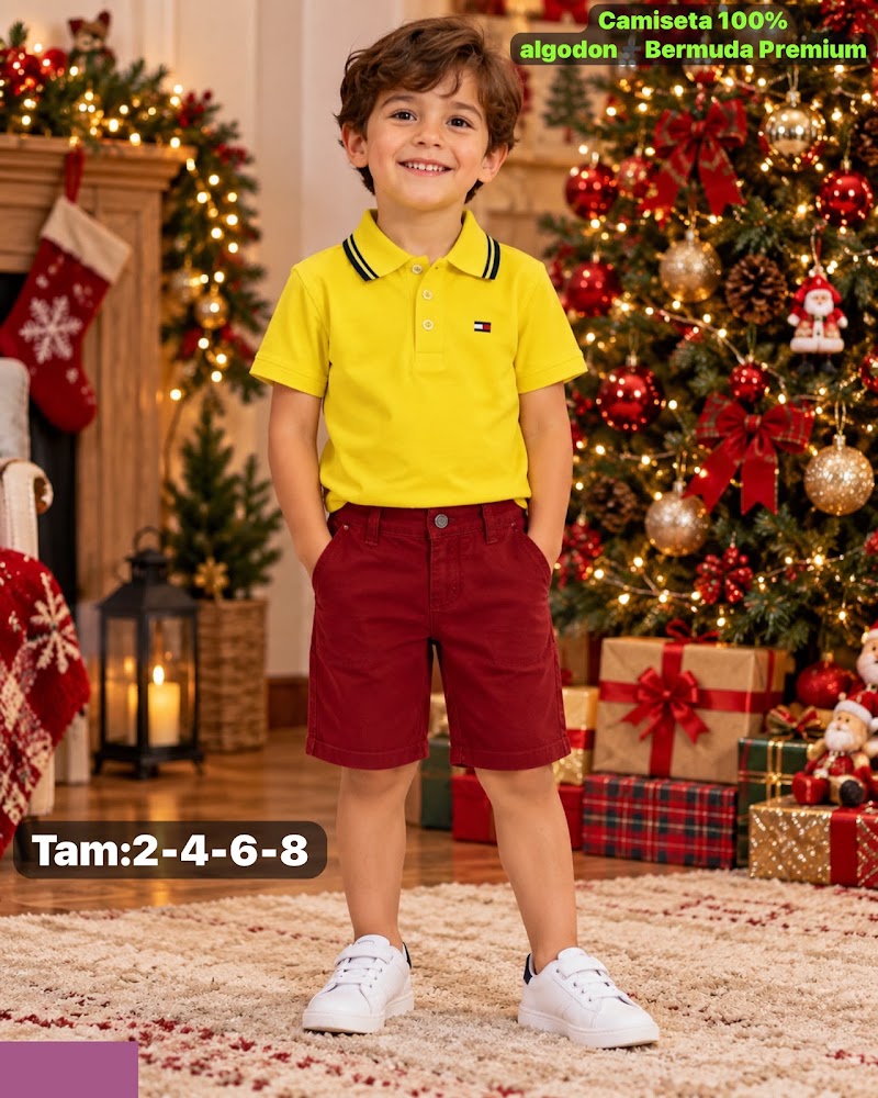 Conjunto polo y bermuda para niño