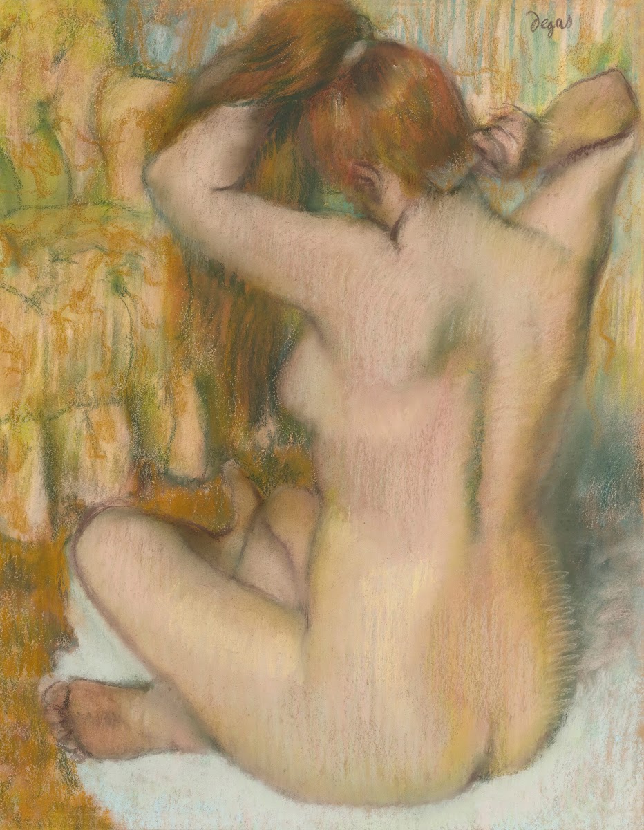 Femme nue de dos se coiffant femme se peignant ca 1886 1888