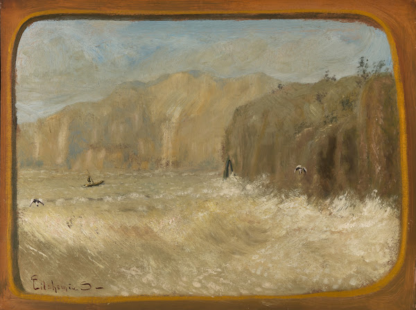 Two Gulls and Cliffs ca 1913 1921