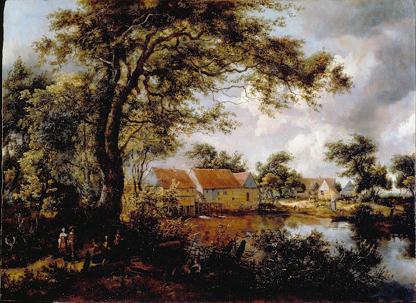 Wooded landscape with a Water mill