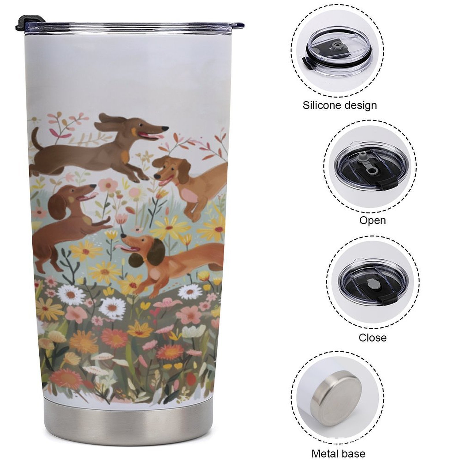 Isolierbecher aus Edelstahl mit Trinkhalm, 601–700 ml