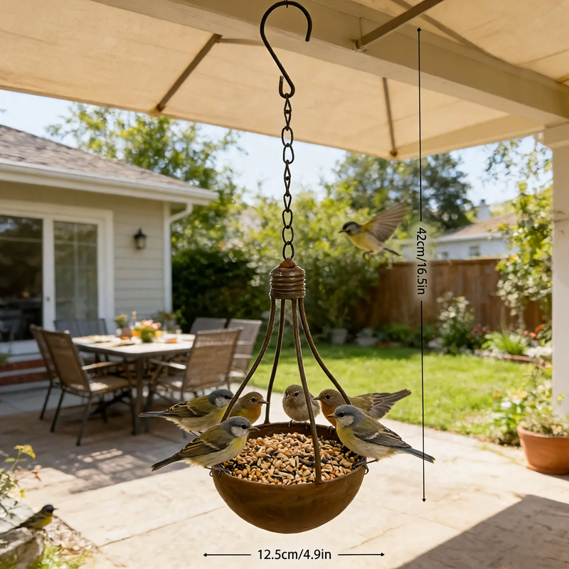 Bulb-shaped birdhouse made of iron