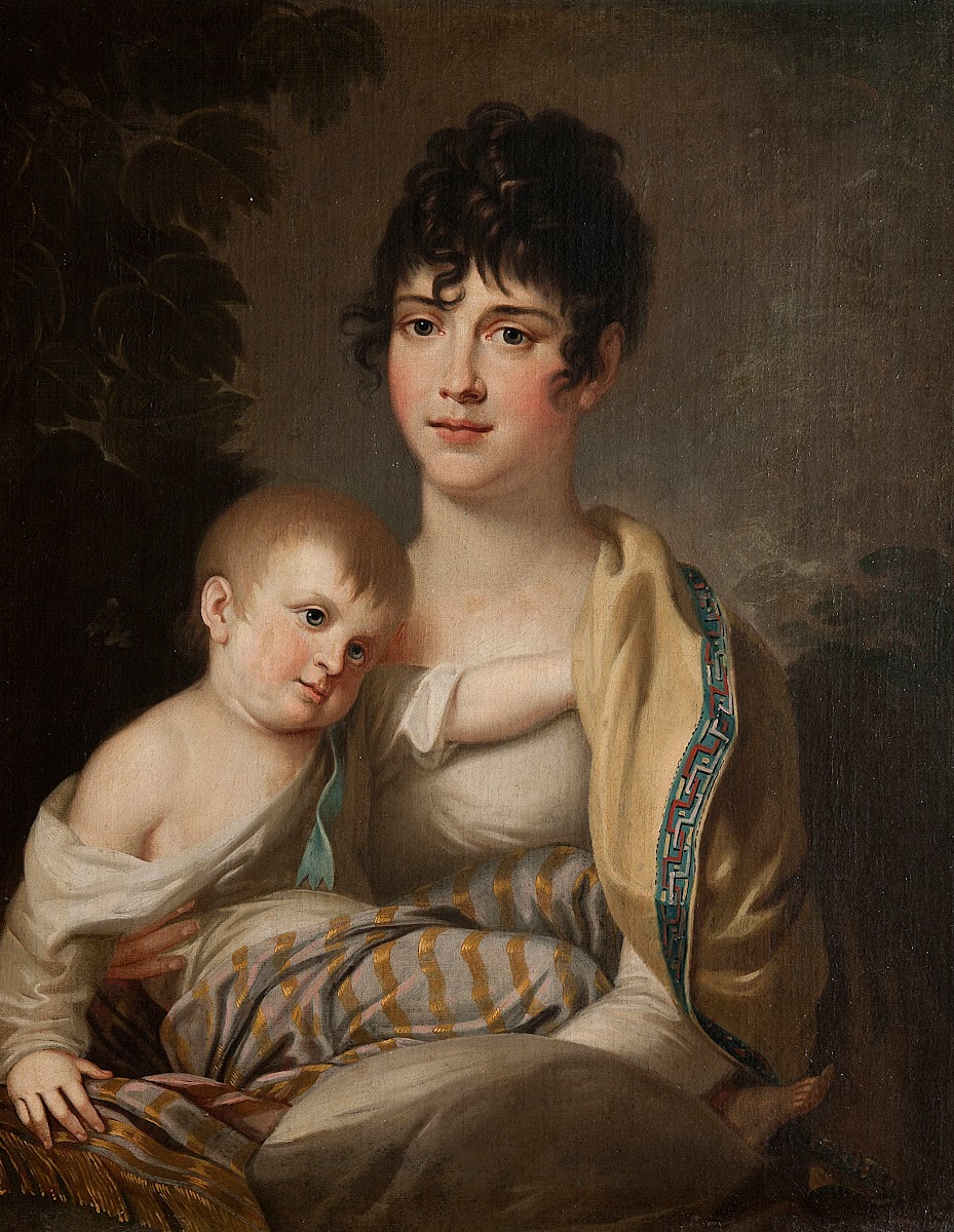 Portrait of Teofila Radziwiłł née Morawska 17911828 with her son Aleksander Domi