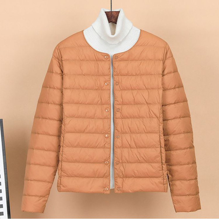 Light, short down jacket as a base layer