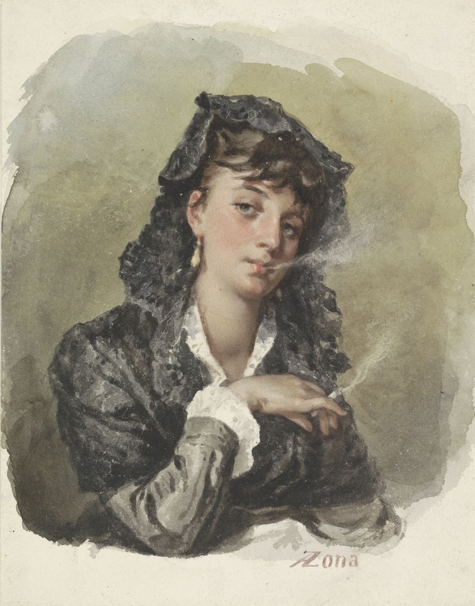Jonge Vrouw Met Een Sigaret 1823   1892