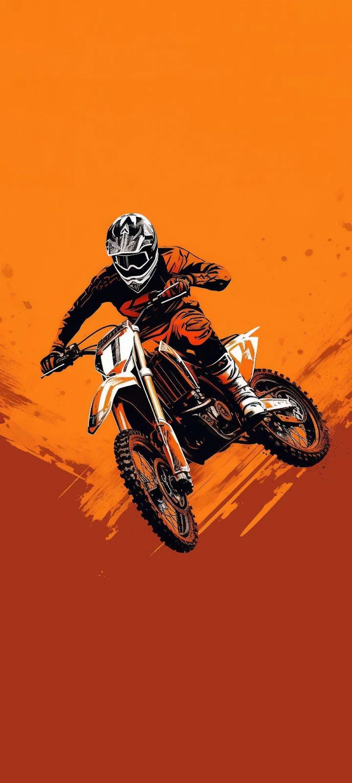 Motocross Dirt Bike Rider - Vector Art Illustration iPhone Wallpaper (922x2048)