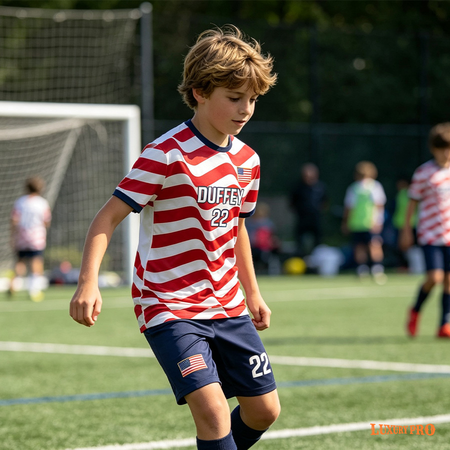 AOP TRF Kids Crew Neck Soccer Jersey Set
