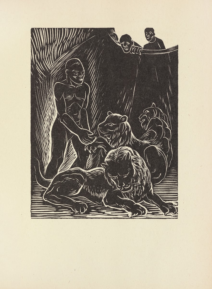 The soldiers carry Daniel from the court out to the place they keep the lions 19