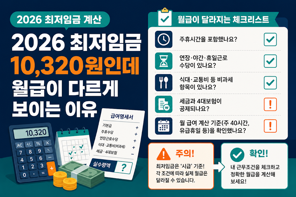 2026 최저임금 계산 확인 절차 체크리스트