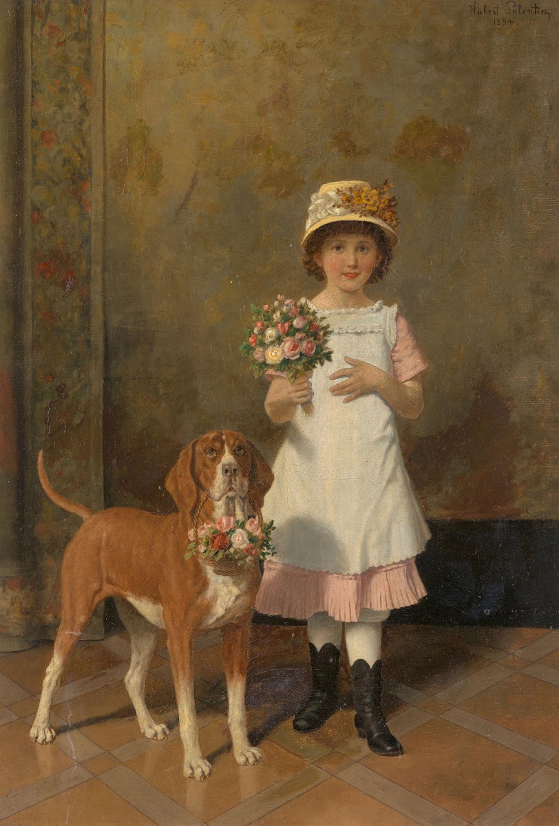Mädchen mit Hund 1884