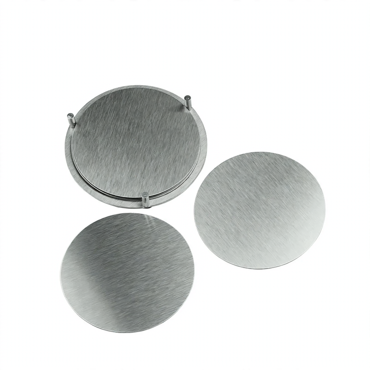 Round stainless steel coasters, set of 6