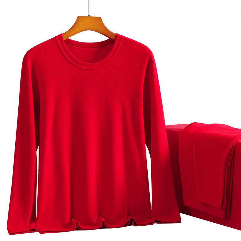Thermal underwear set for men and women, round neck