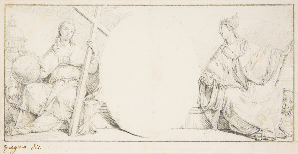 Allegorical Figures of Religion and Venice Flanking an Empty Cartouche 170987
