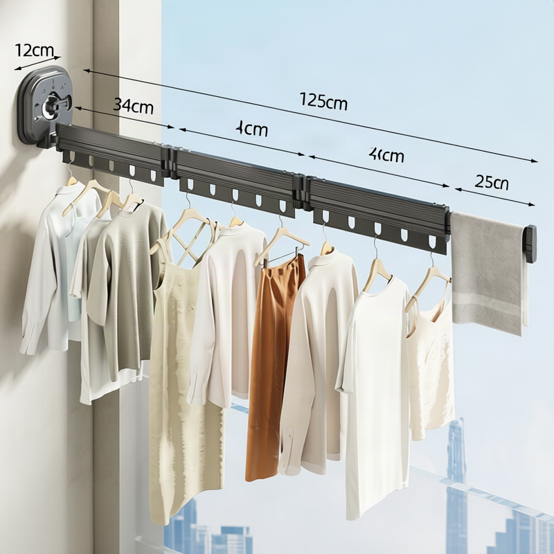 Laundry rack with suction cup, extendable, model 985