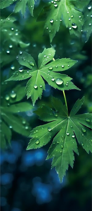 Water Drops Leaves Picture