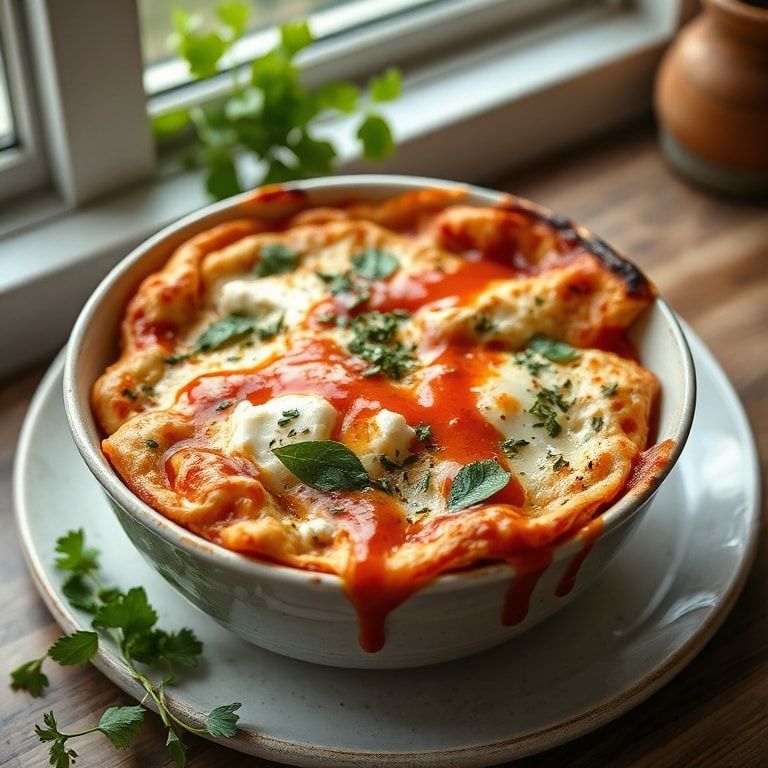 Easy Cottage Cheese Pizza Bowl Recipe for Dinner: Quick & Crispy Family Dinner finished