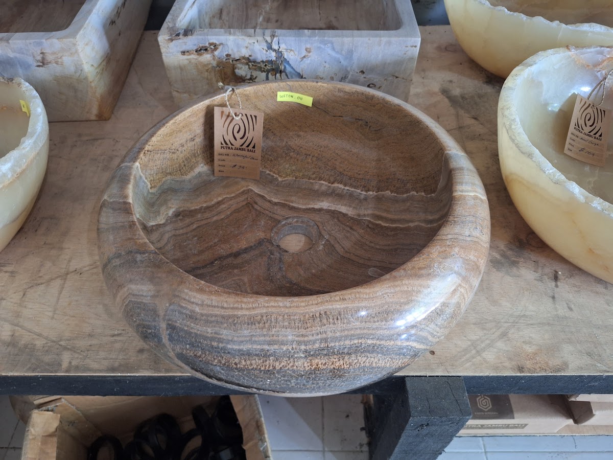 SINK ONYX — SKU WSTON.011 | Petrified Wood by PJ Antique Bali