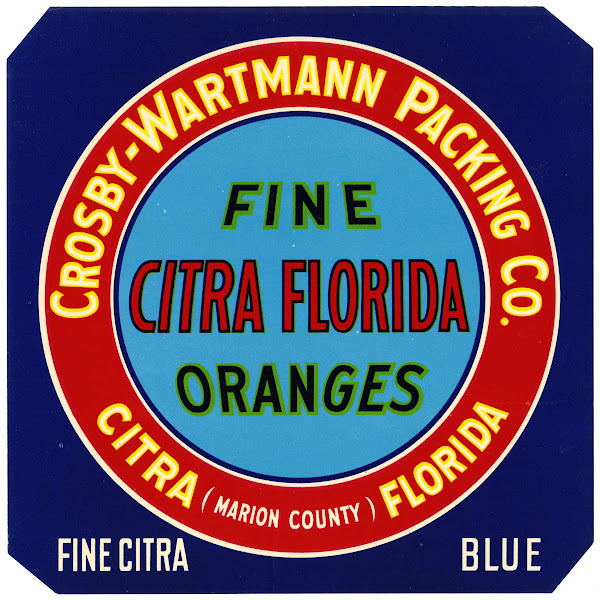 Label for Fine Citra Oranges  Blue 1930 1950