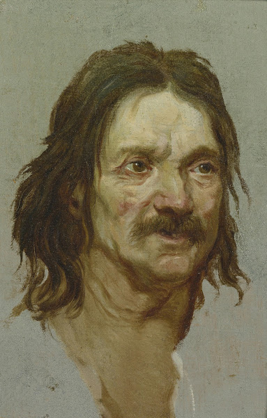 Head of a man with a moustache