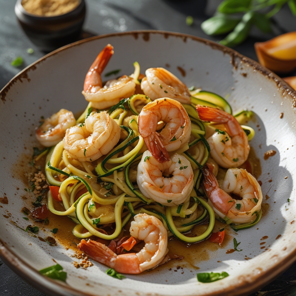 Garlic Butter Shrimp & Zucchini Noodles: Easy Homemade Low-Carb Dinner finished