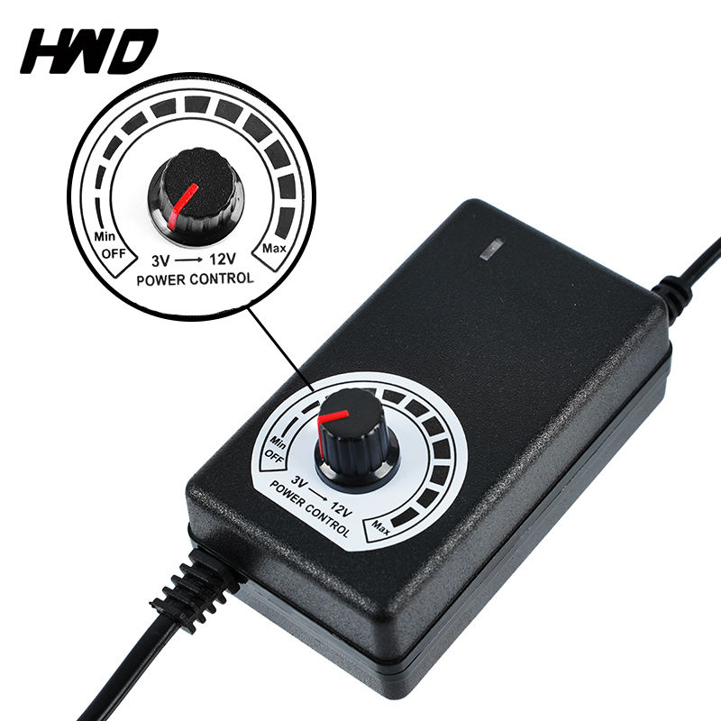 Adjustable 3-12V 2A DC Power Supply Adapter LED Light