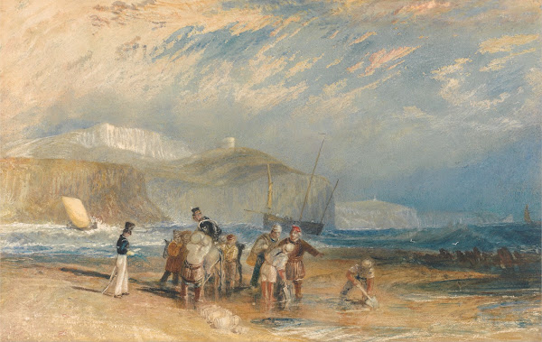 Folkestone Harbour and Coast to Dover ca 1829