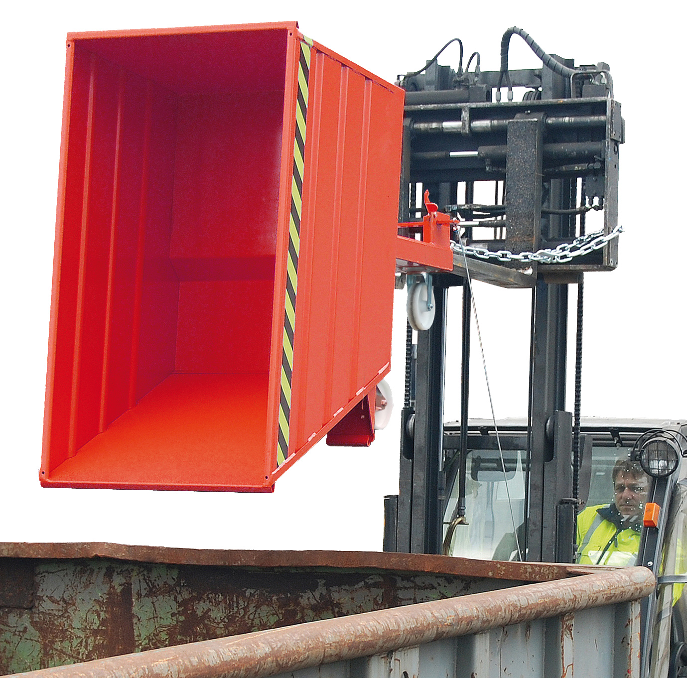 Kiepcontainer VG 900, gelakt, Vuurrood