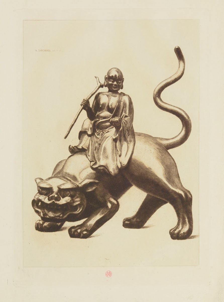 Sennin sur un tigre bronze collection Henri Cernuschi 1882