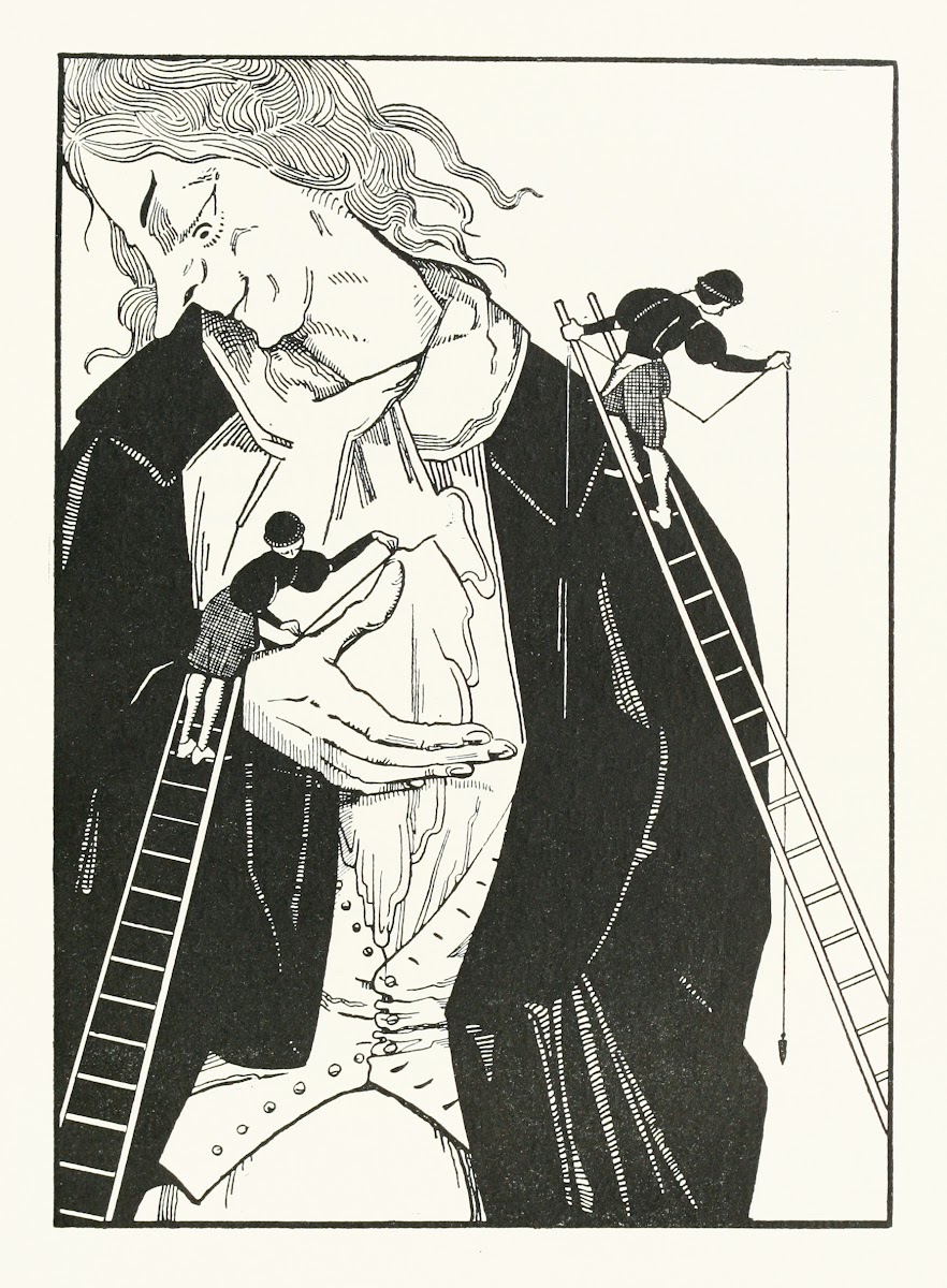 Let fall a plumb line from my collar to the floor 1920