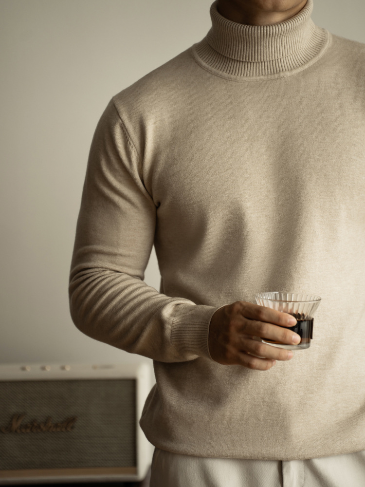 Herren-Strickpullover, Rundhals, langärmelig, wärmend