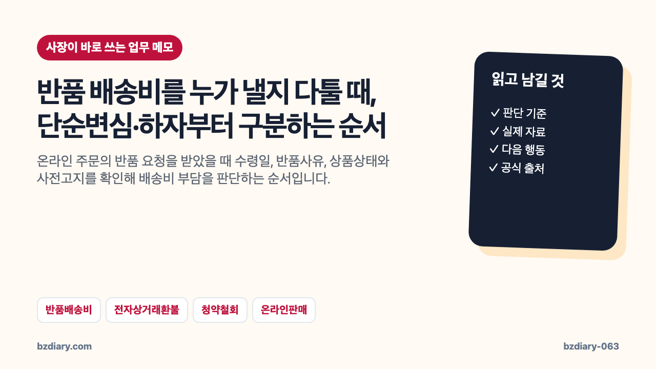 반품 배송비를 누가 낼지 다툴 때, 단순변심·하자부터 구분하는 순서 썸네일