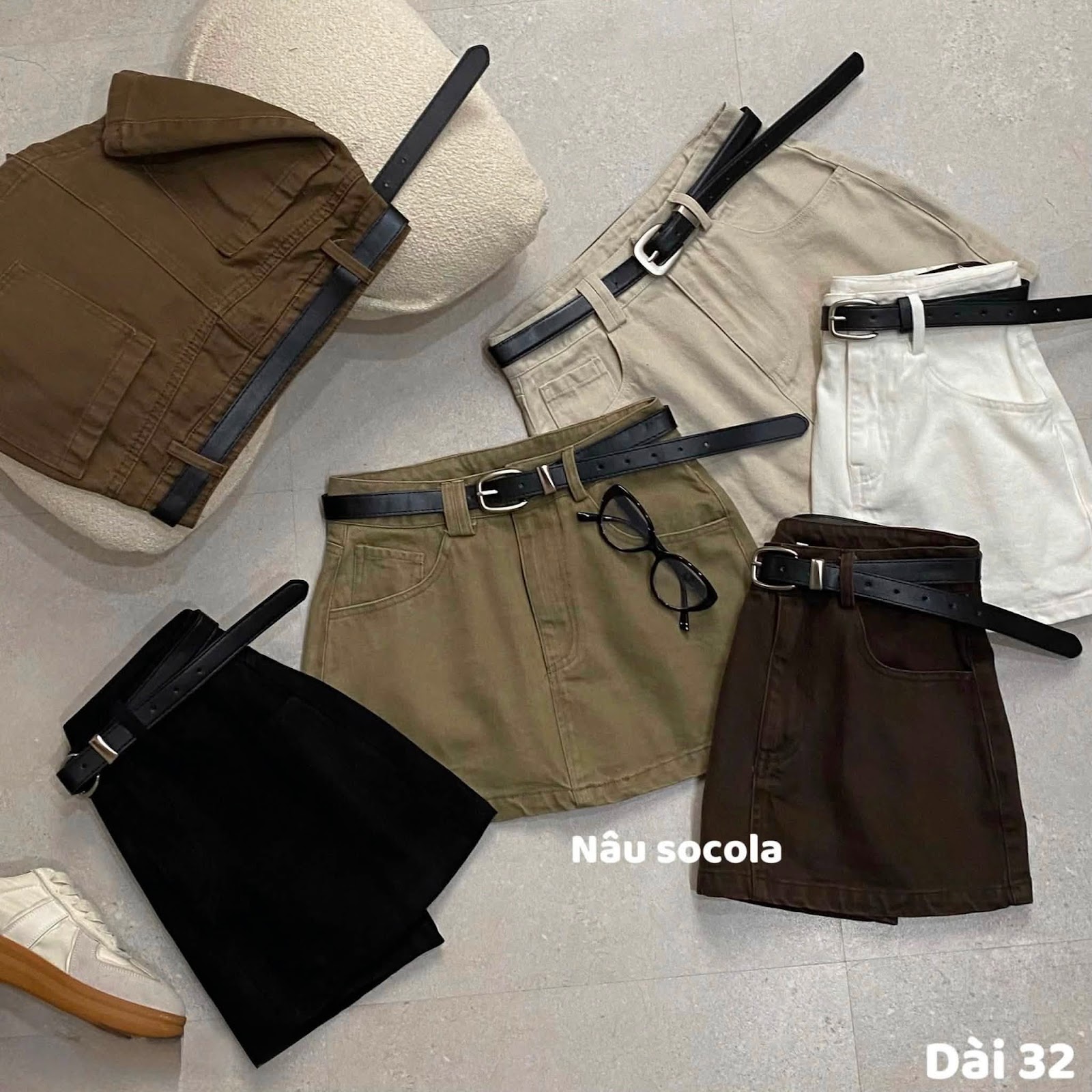 Chân váy kaki ngắn chữ A kèm nịt XONXEN SHOP 987 – Image 2