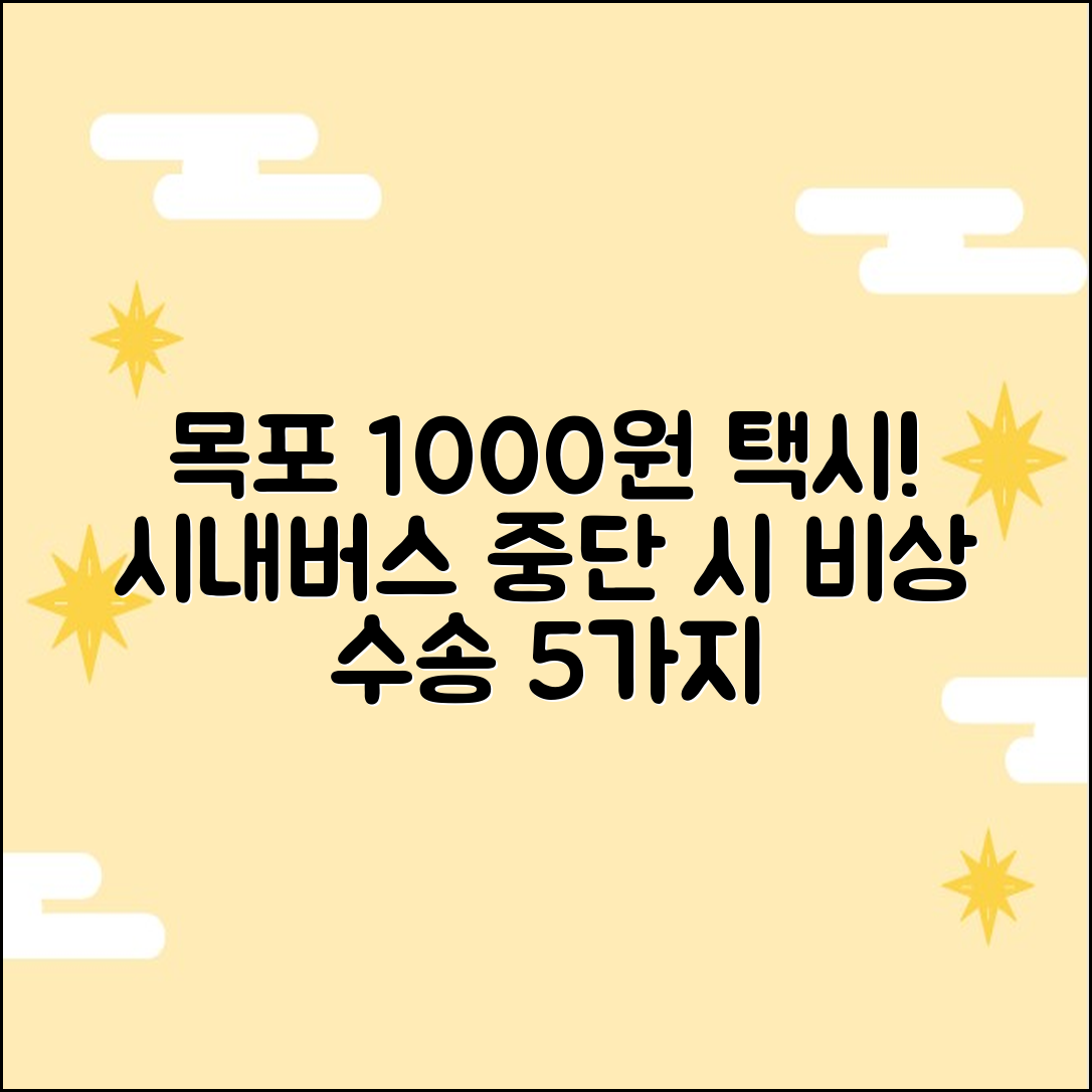 목포 1000원 택시! 시내버스 중단 비상 수송 5가지