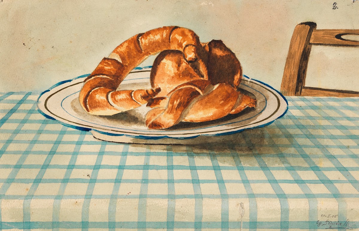 Stillleben mit Gebäckteller ca 1905