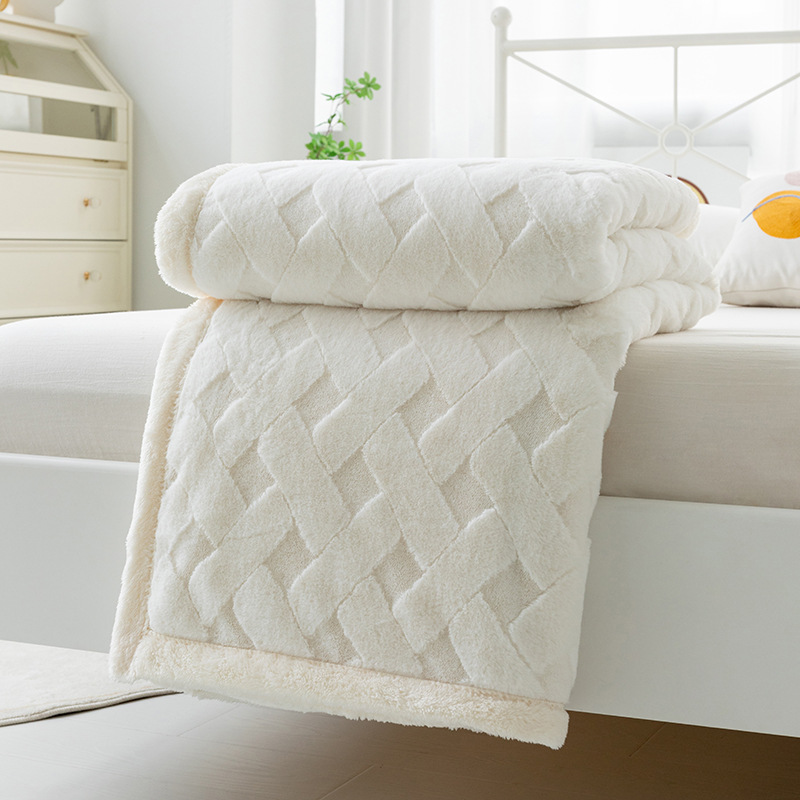Weiche Korallenfleece-Decke, doppellagig, für Sofa und Zuhause