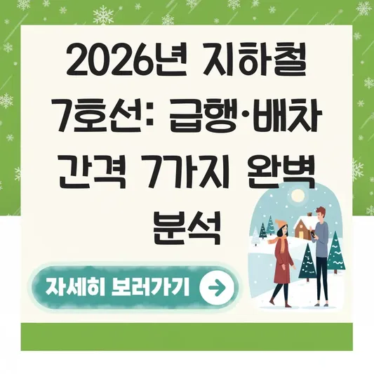 지하철 7호선 노선도 급행 정차역 및 배차 간격 대표 이미지