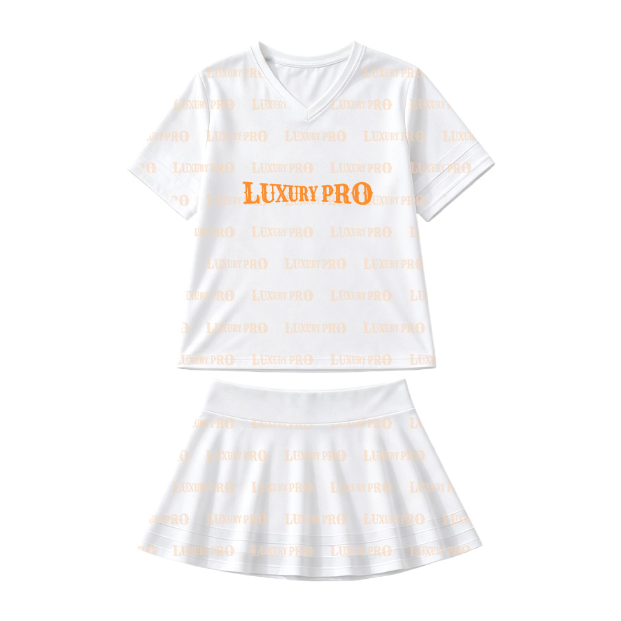 AOP GOD Adult V-neck Soccer Jersey + MEG Women's Ice Skating Skirt with Safety Shorts