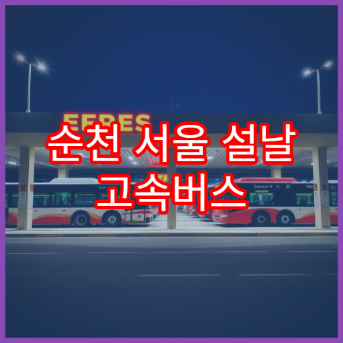 순천 서울 설날 고속버스 예매 일정과 취소표 알림 기능 소개