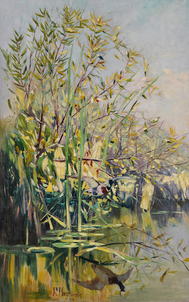 Seeufer mit auffliegender Stockente 1888